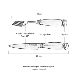 Set de Tenedor y Cuchillo en Cuero